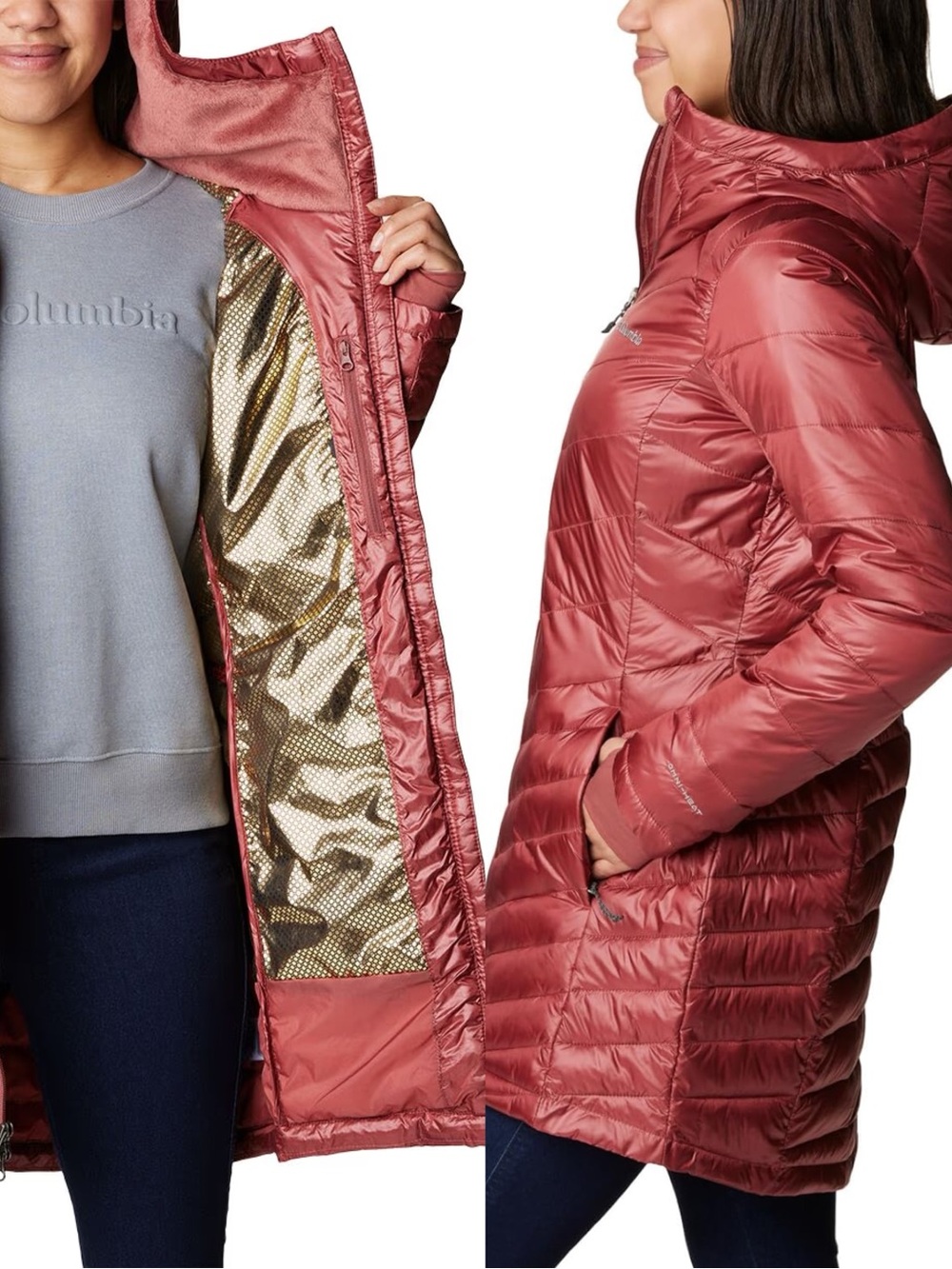 Columbia Joy Peak Mid Puffer Quilted Jacket Size L